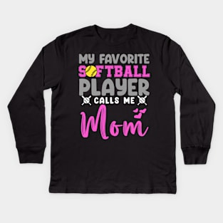 Softball Mom Kids Long Sleeve T-Shirt